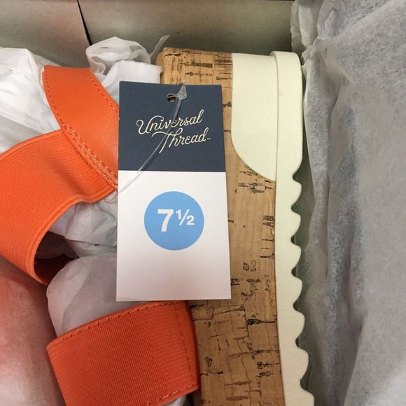 NIB Universal Thread Benni Heels Contoured Footbed for Support - Orange - 7 1/2 - Picture 6 of 8